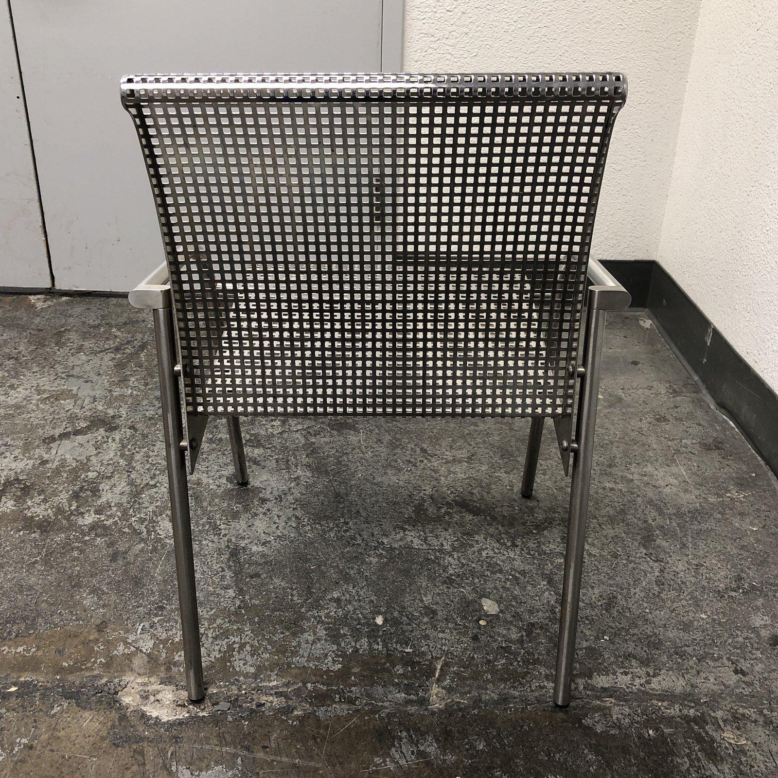 Mid-Century Modern Knoll Style Stainless Steel Armchair For Sale