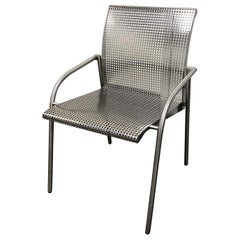 Knoll Style Stainless Steel Armchair