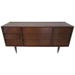 Knoll Styled Walnut Long Dresser or Chest