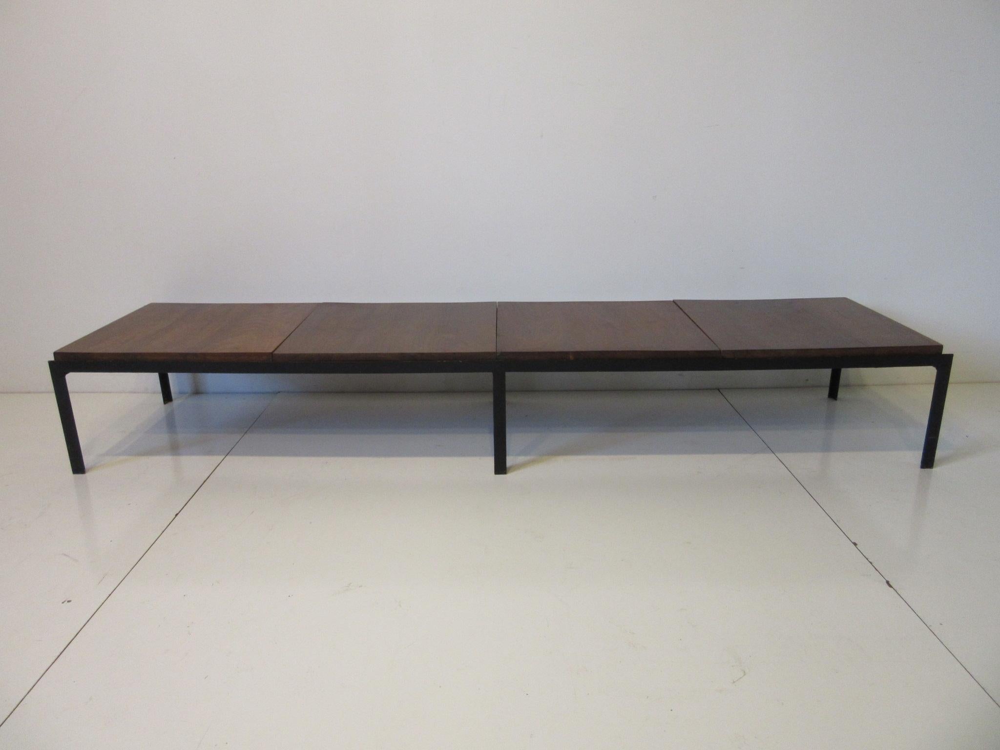 Knoll Coffee Table / Bench T Angled Framed in Walnut  2