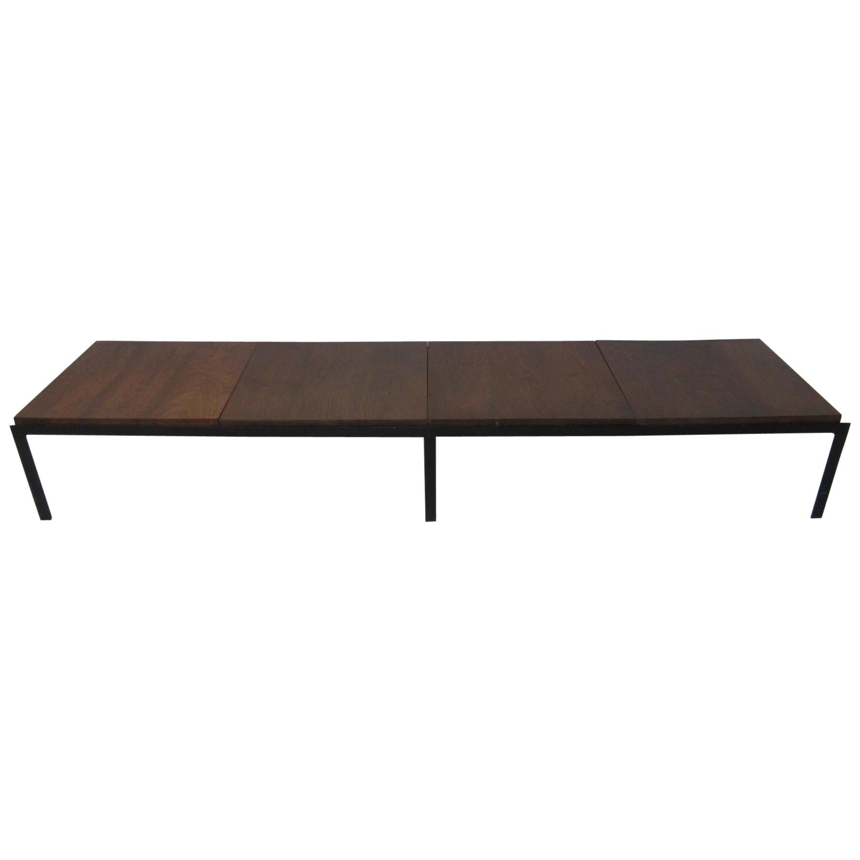 Knoll Coffee Table / Bench T Angled Framed in Walnut 