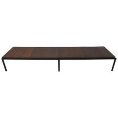 Knoll Coffee Table / Bench T Angled Framed in Walnut 