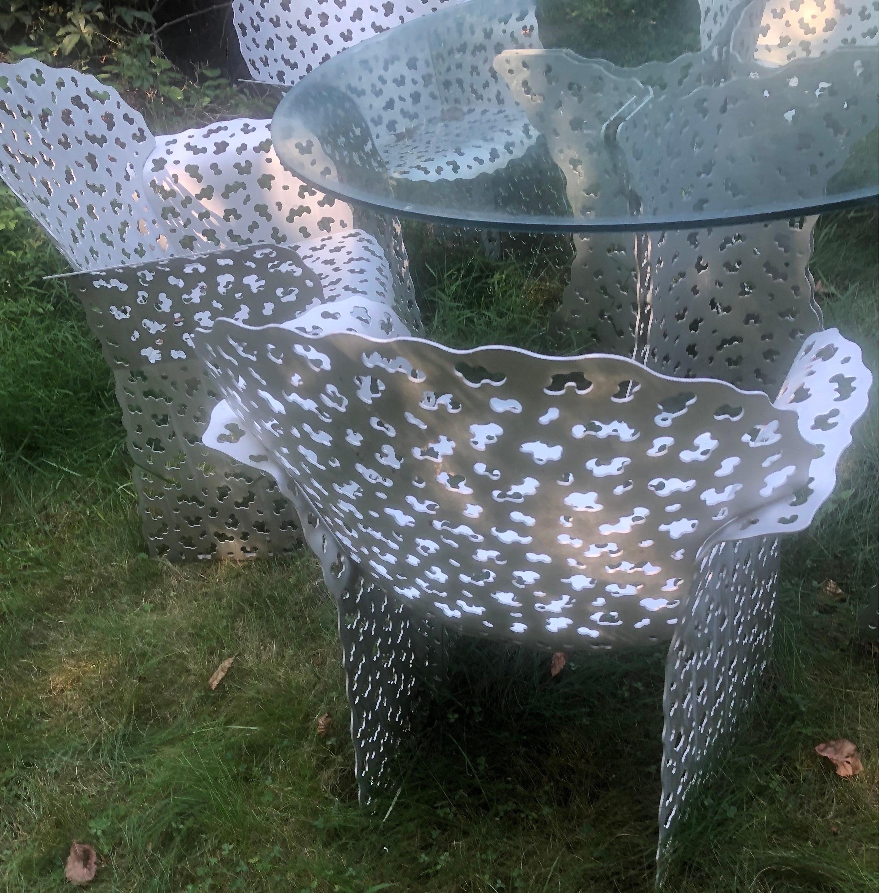 Juego de comedor Knoll Topiary de Richard Schultz... Seis sillas y mesa de comedor en Bueno estado para la venta en Water Mill, NY