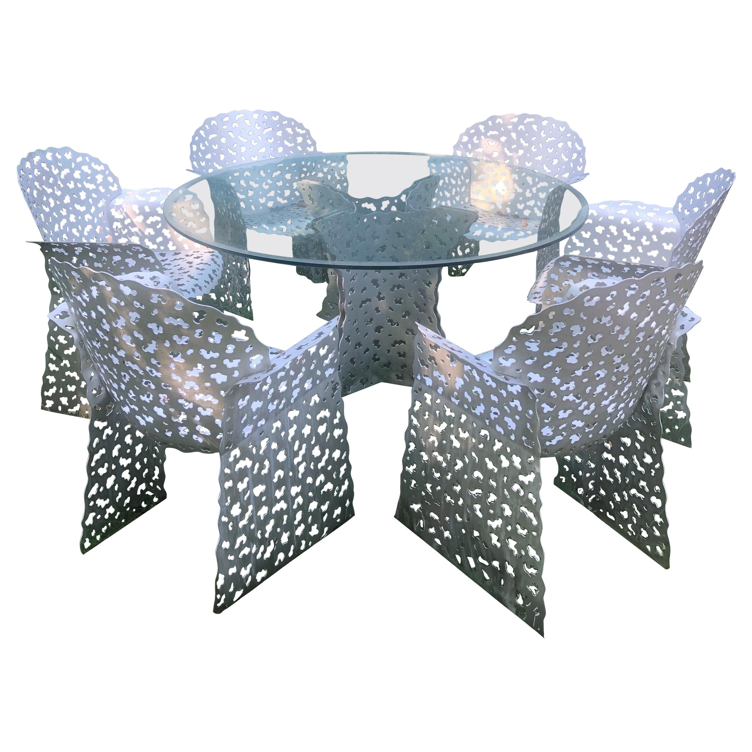 Juego de comedor Knoll Topiary de Richard Schultz... Seis sillas y mesa de comedor en venta