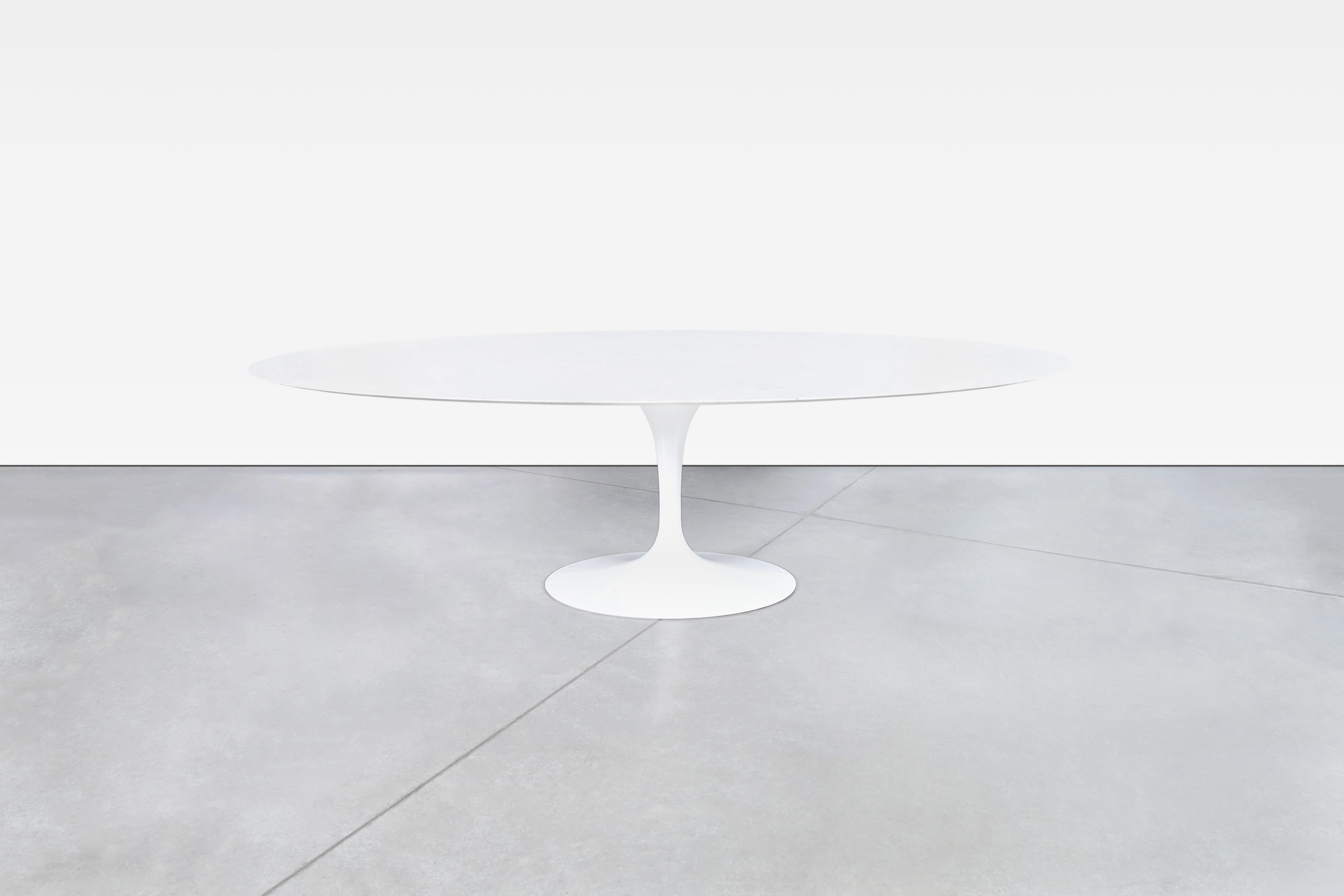 The Tulip Dining Table with Carrara marble in 96