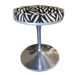 Knoll "Tulip" Chrome Stool by Eero Saarinen w/ Nairobi Upholstery Seat