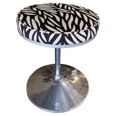 Knoll "Tulip" Chrome Stool by Eero Saarinen w/ Nairobi Upholstery Seat