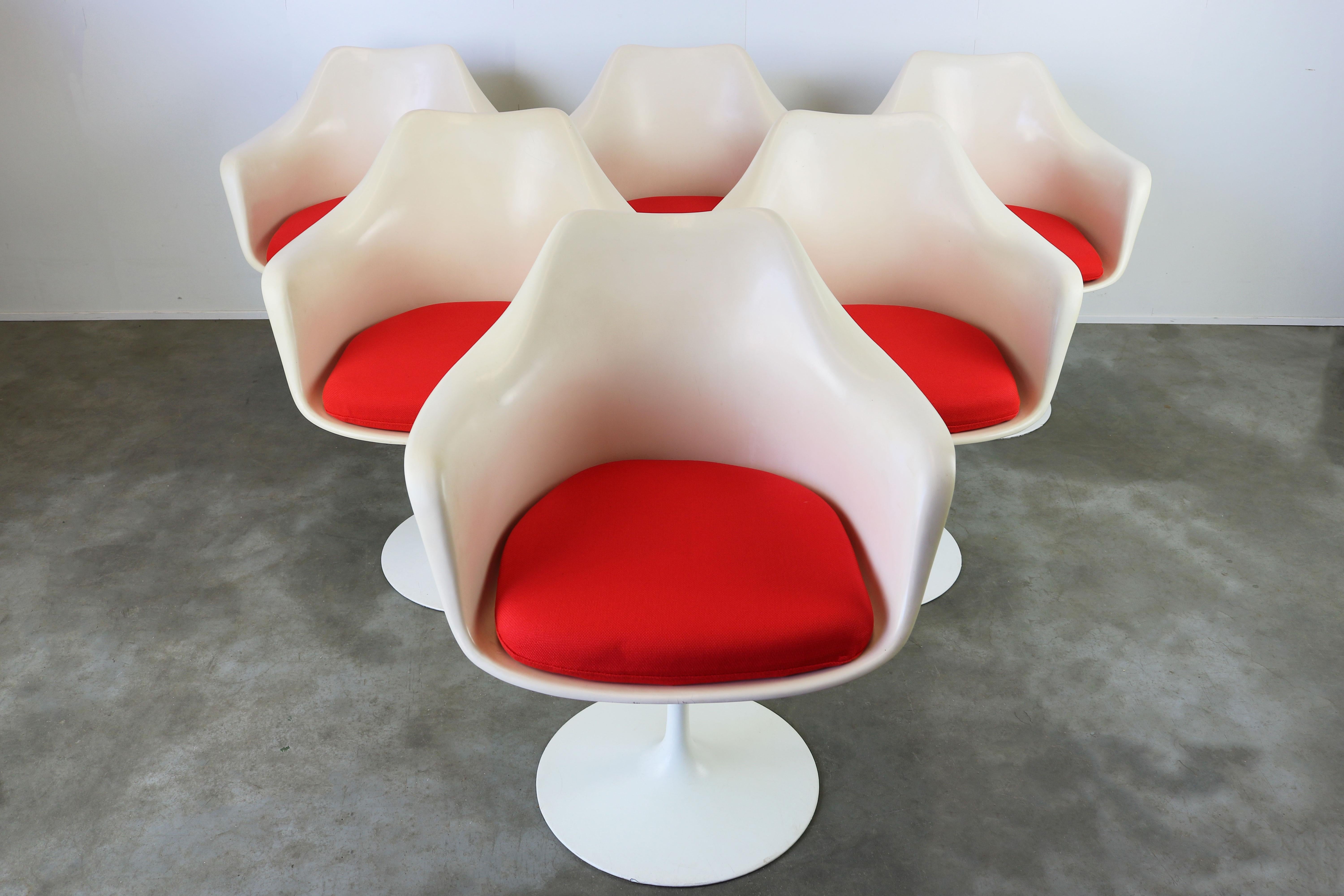 Knoll Tulip Dining Set by Eero Saarinen 1960s Large Marble Table Armchairs For Sale 8