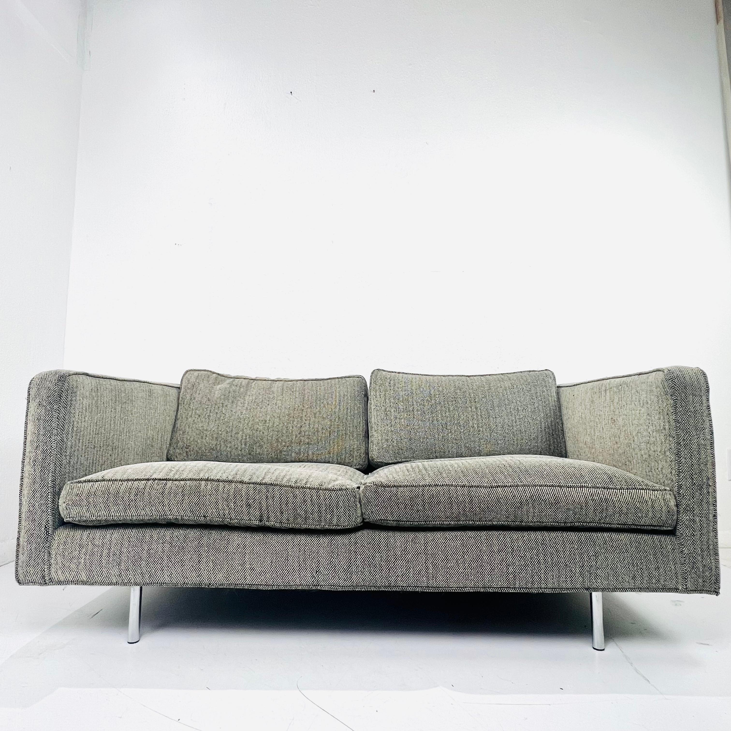 Mid-Century Modern Knoll Two Seat Cube Sofa For Sale