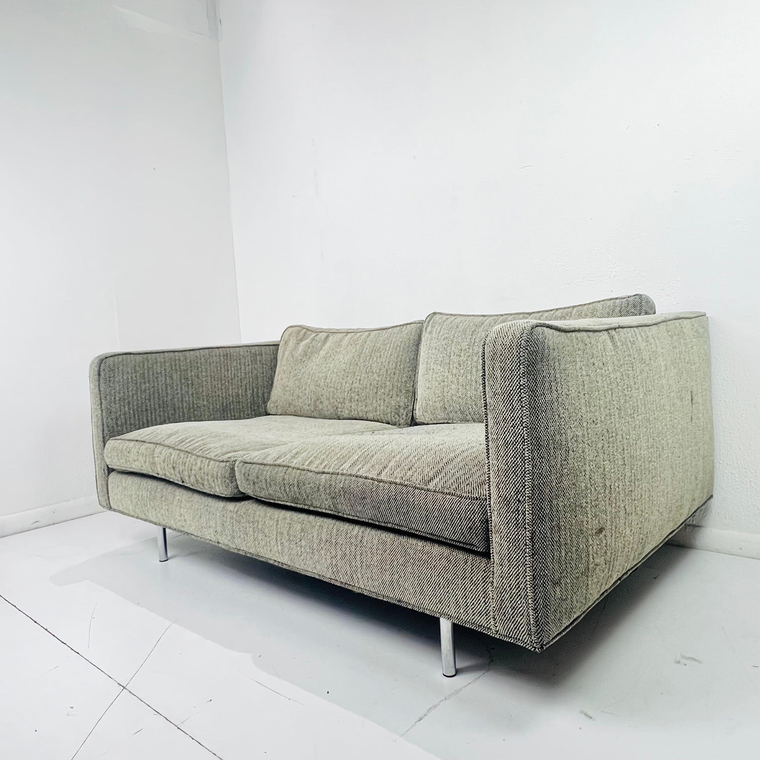 North American Knoll Two Seat Cube Sofa For Sale