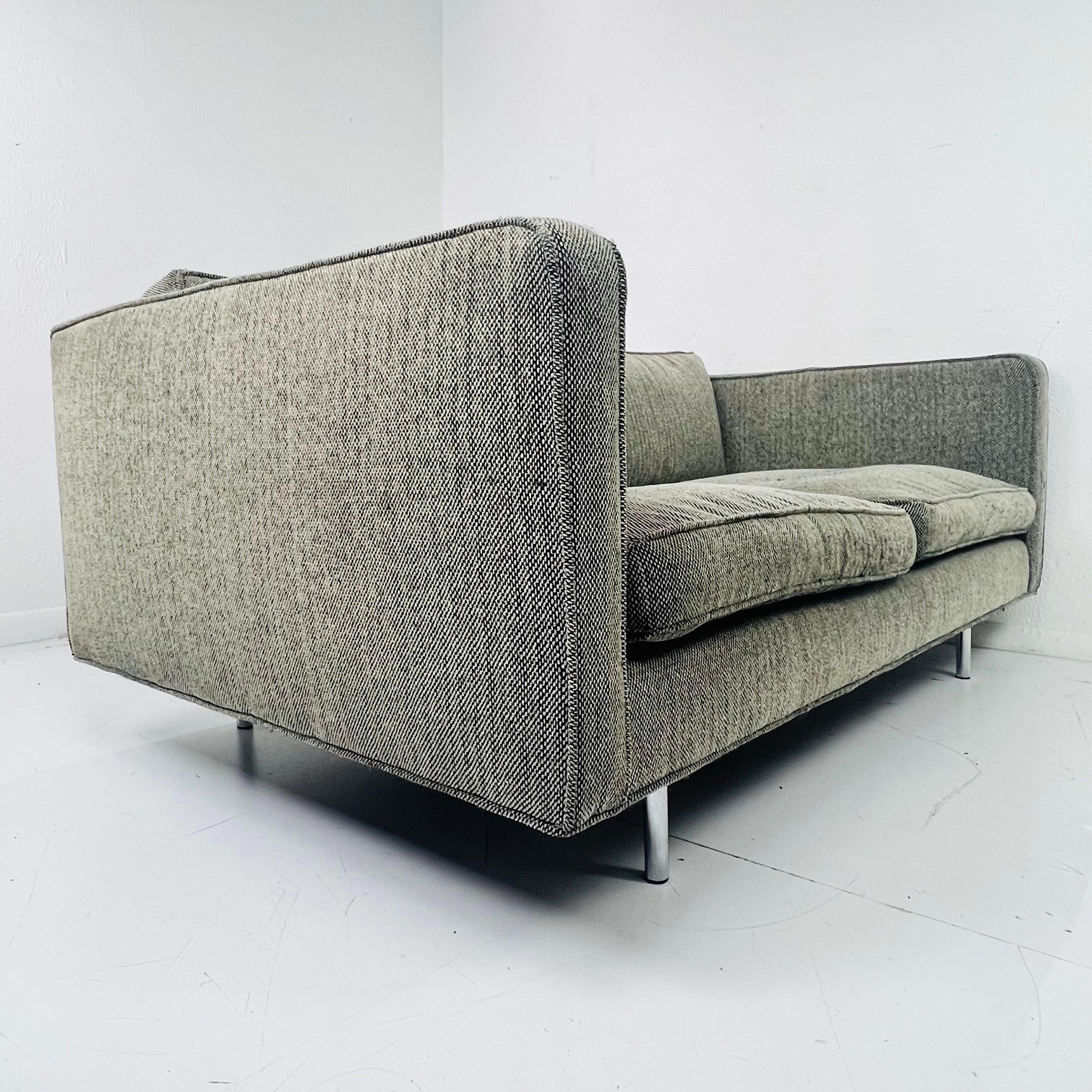 Stainless Steel Knoll Two Seat Cube Sofa For Sale
