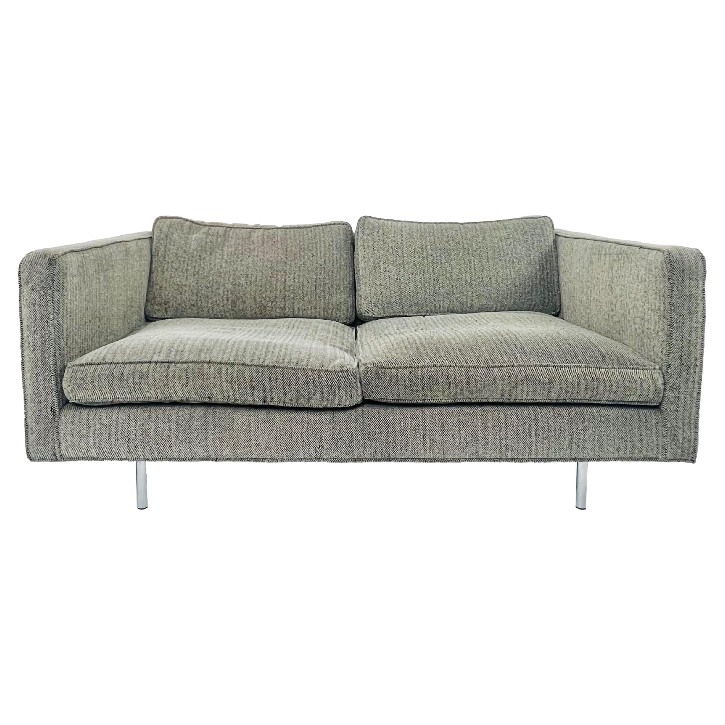 Vintage Two Seat Cube Sofa in the Style of Milo Baughman For Sale
