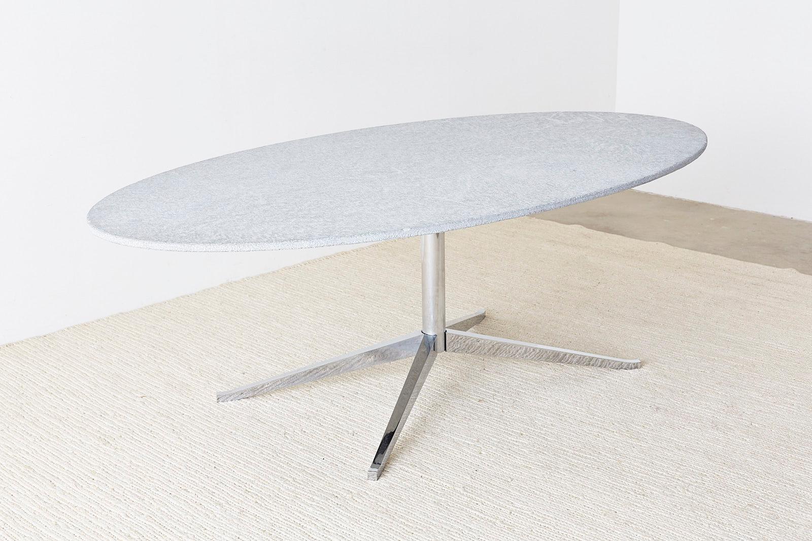 Knoll Unpolished Granite Oval Dining Table 6