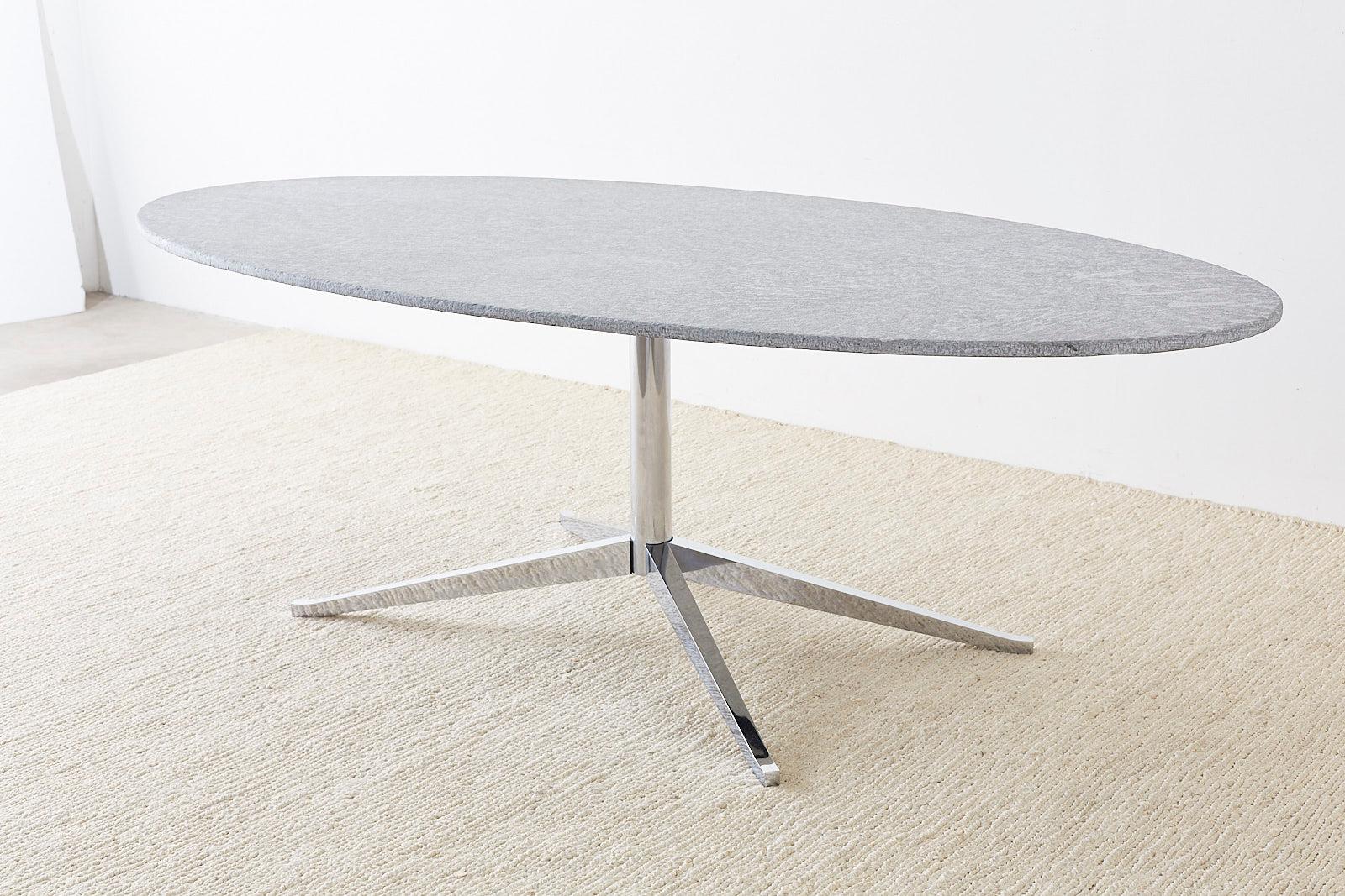 Knoll Unpolished Granite Oval Dining Table 7