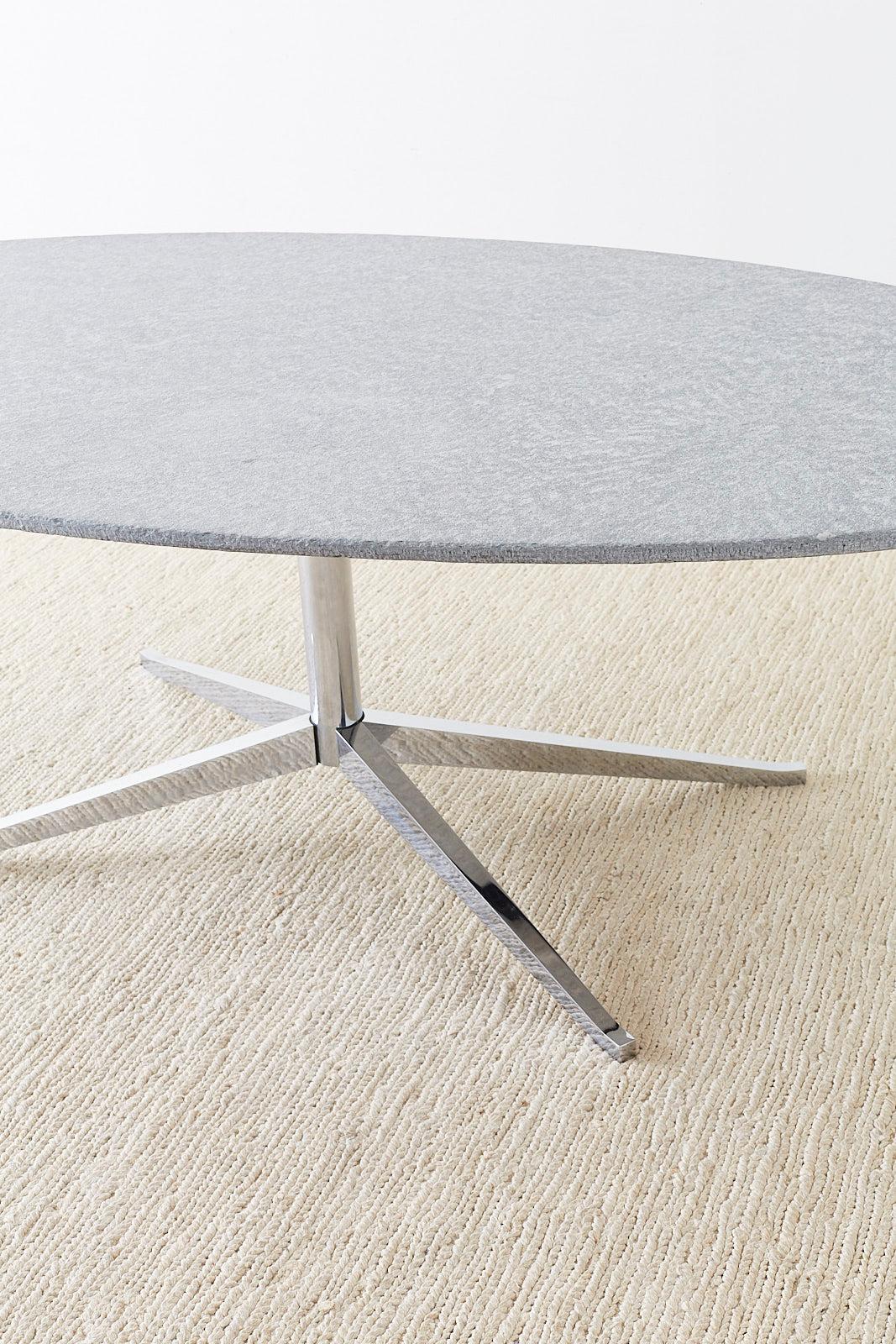 Knoll Unpolished Granite Oval Dining Table 10