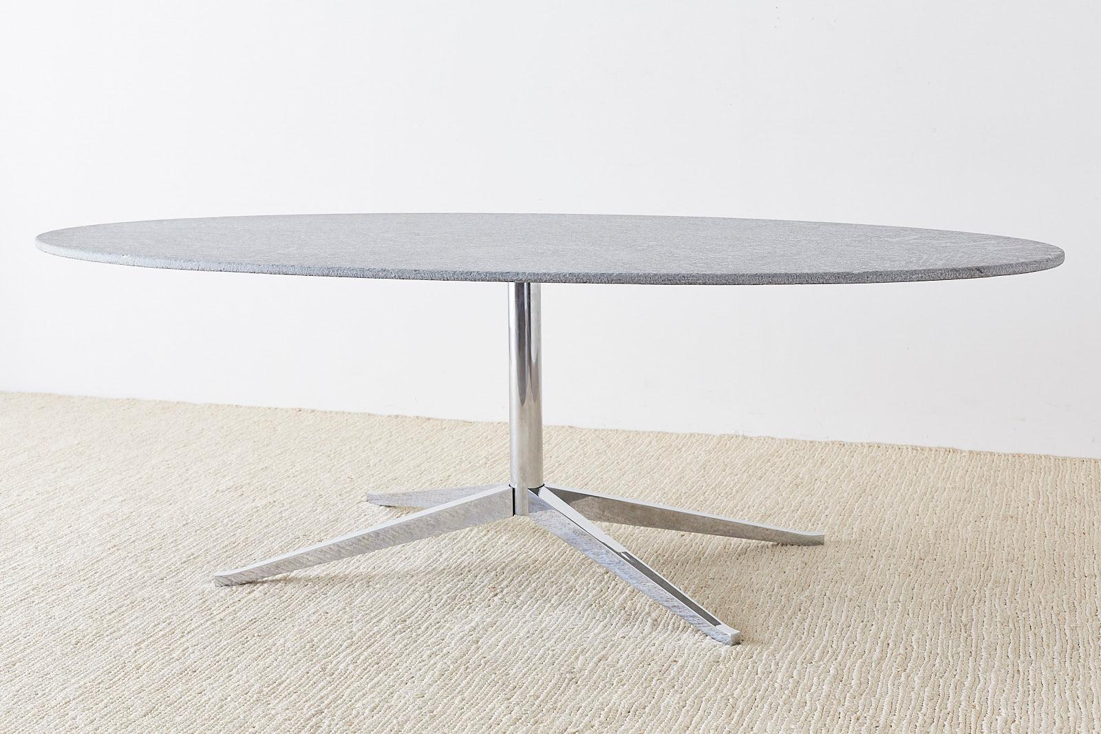 Knoll Unpolished Granite Oval Dining Table 1
