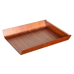 Knoll Vintage Bentwood Walnut Desk Inbox Tray