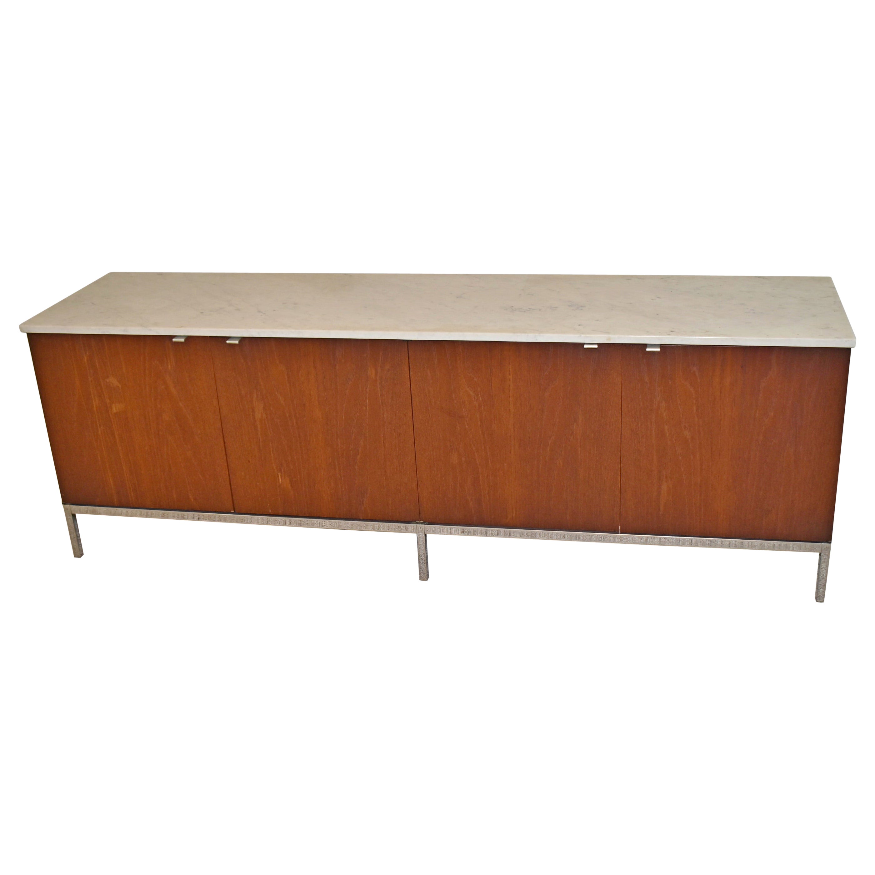 Credenza Knoll in noce con piano in marmo