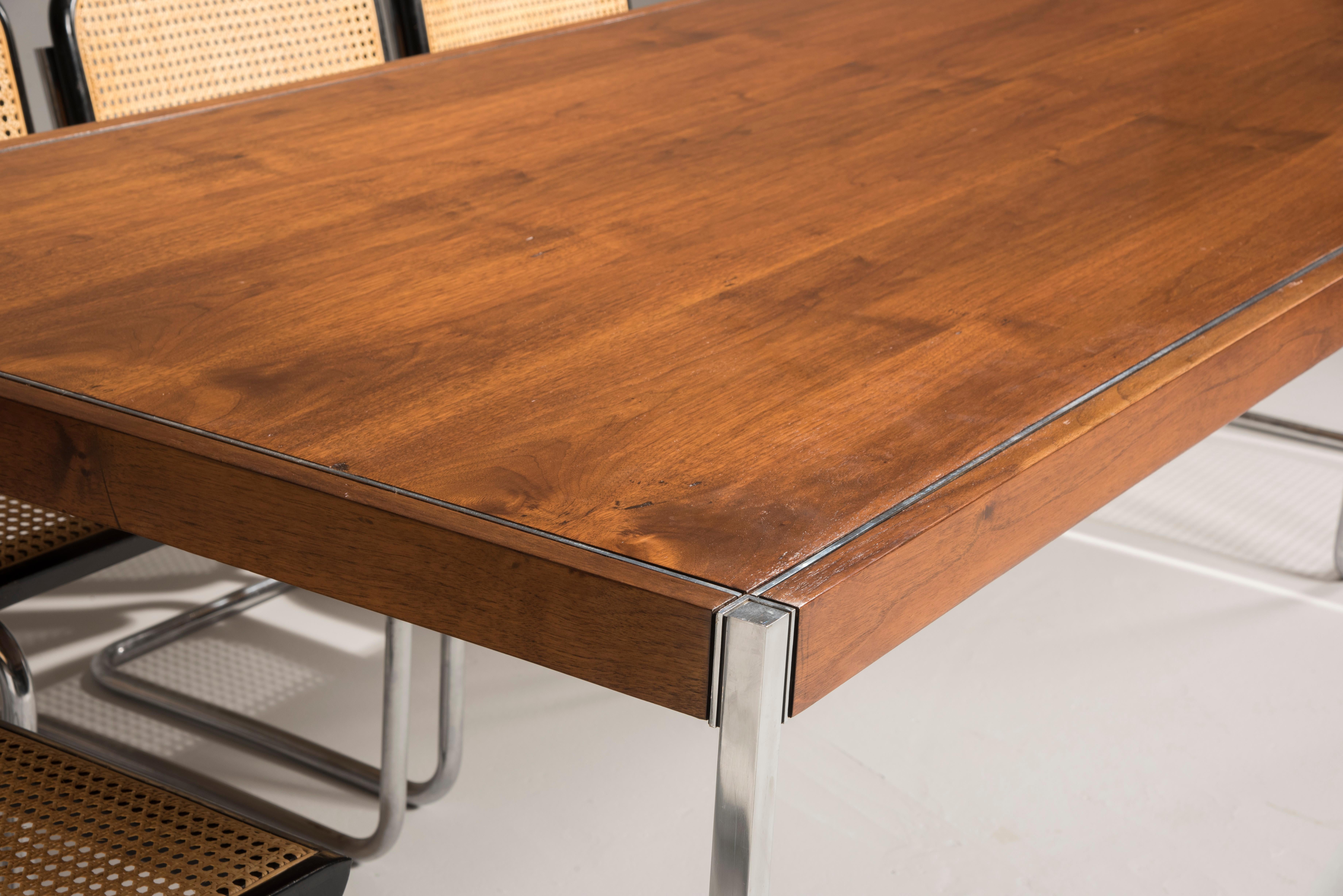 Modern Knoll Walnut Wood Table Desks from Florence Collection 