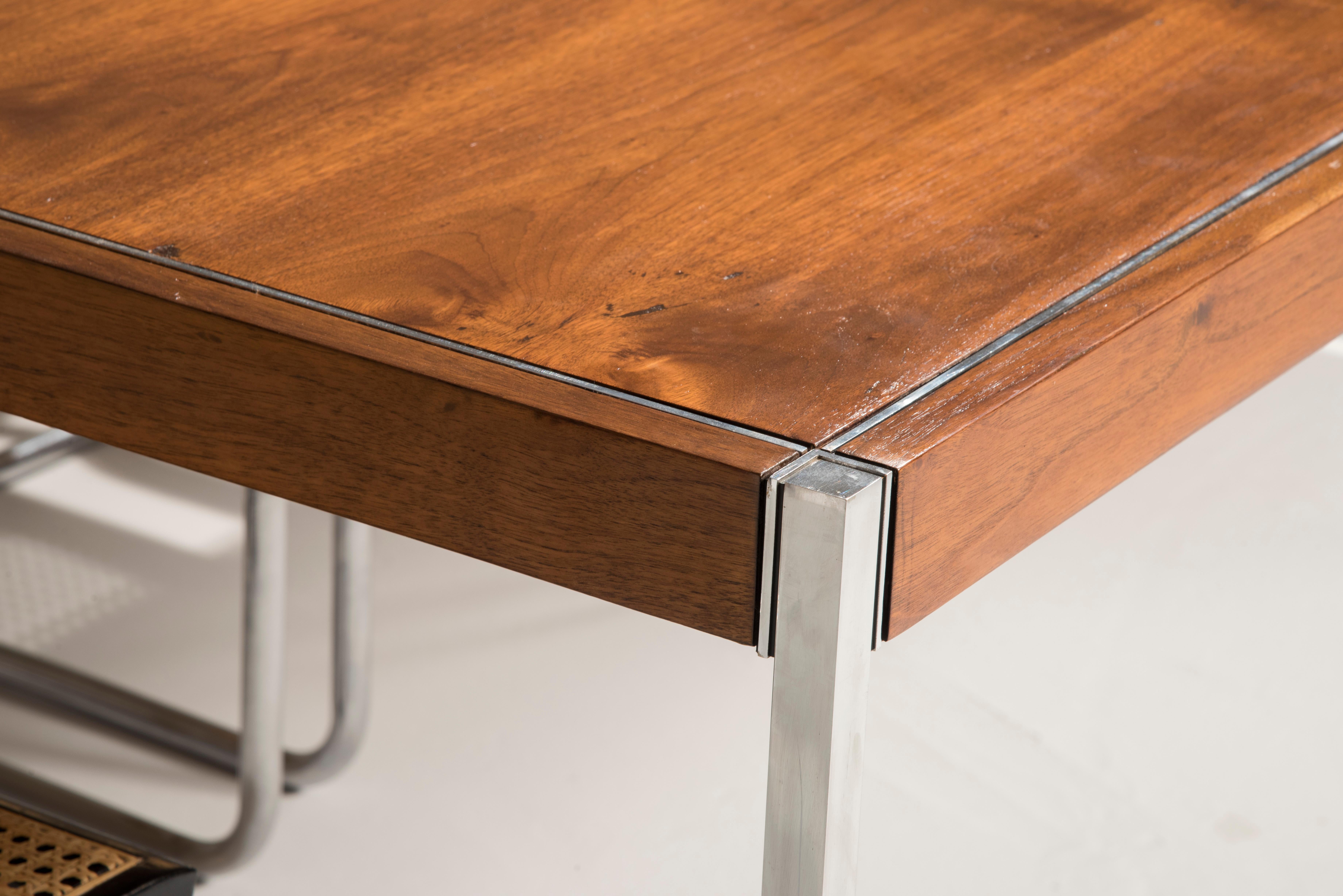 Italian Knoll Walnut Wood Table Desks from Florence Collection 