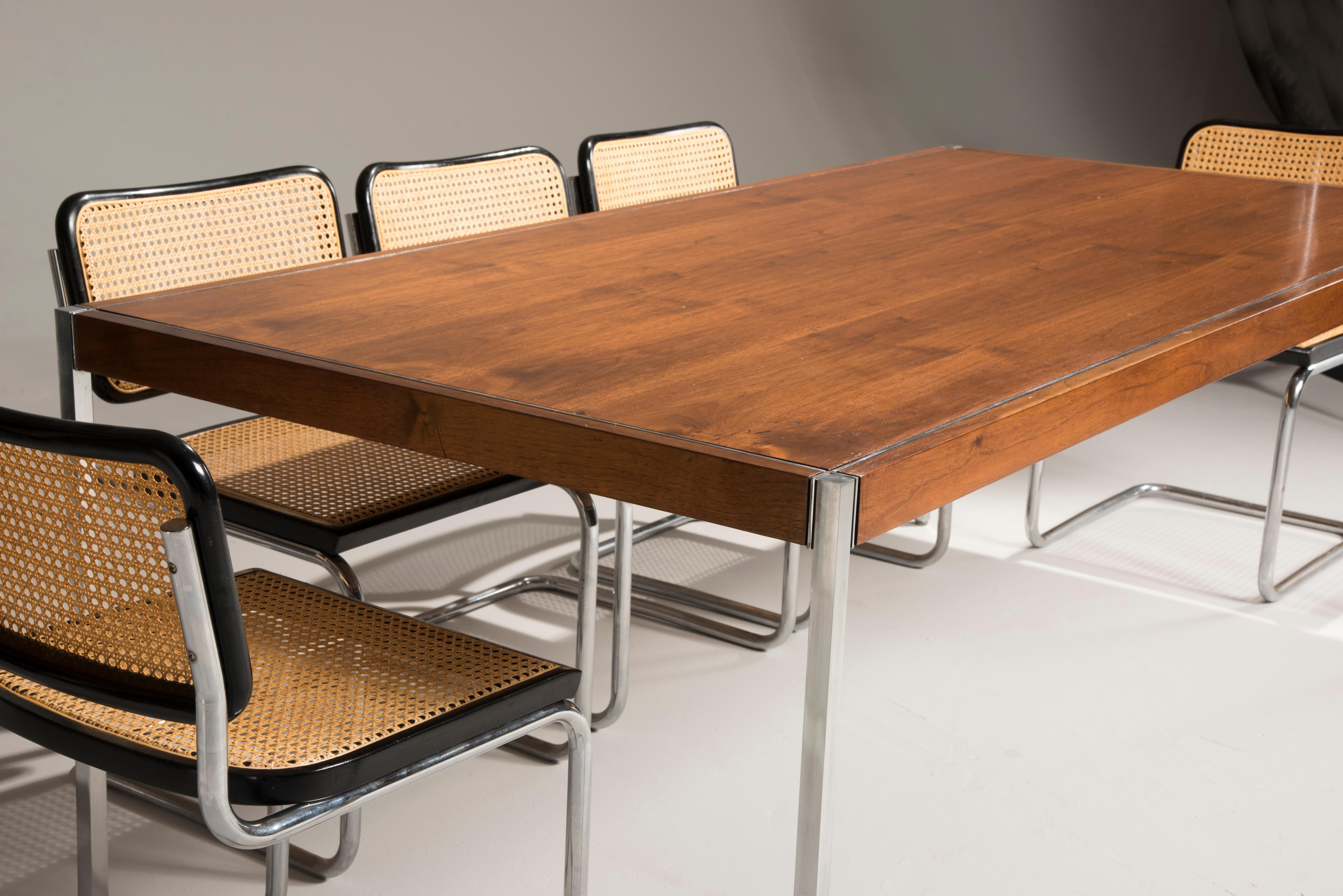 20th Century Knoll Walnut Wood Table Desks from Florence Collection 