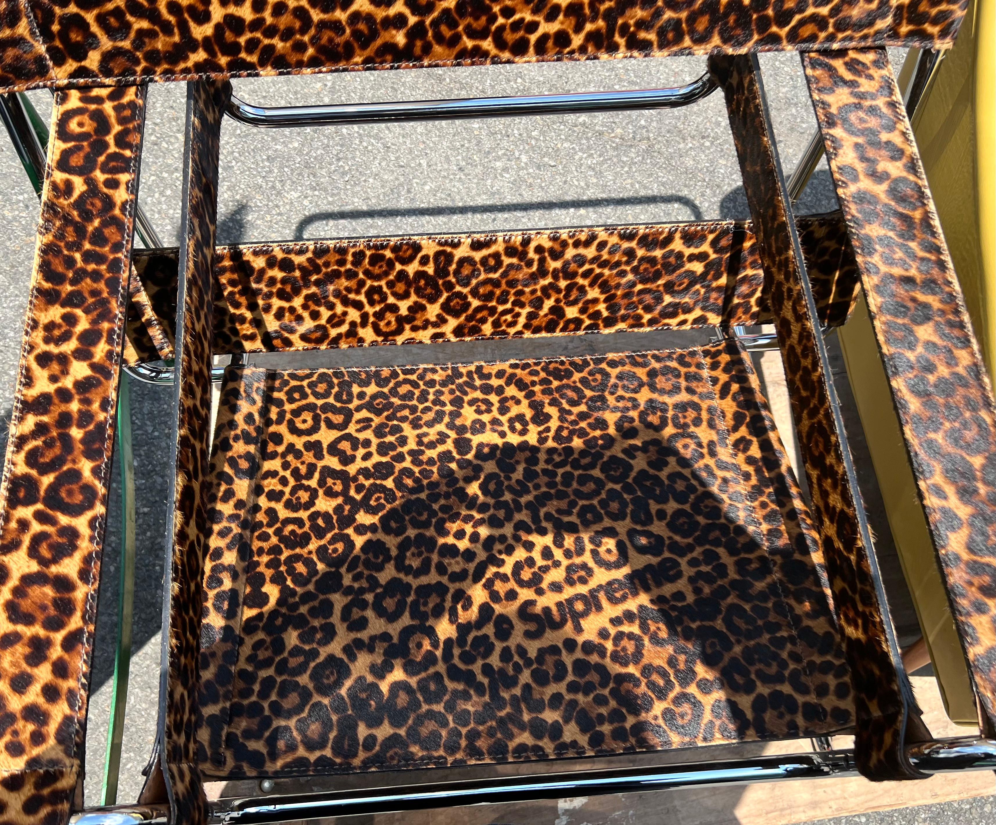 Américain Chaise longue Wassily modèle B3 de Knoll x Supreme Leopard, Marcel Breuer, 1925, 2019