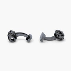 Knot Cufflinks with Black Carbon Fibre