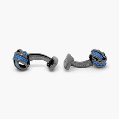 Knot Cufflinks with Blue Alutex