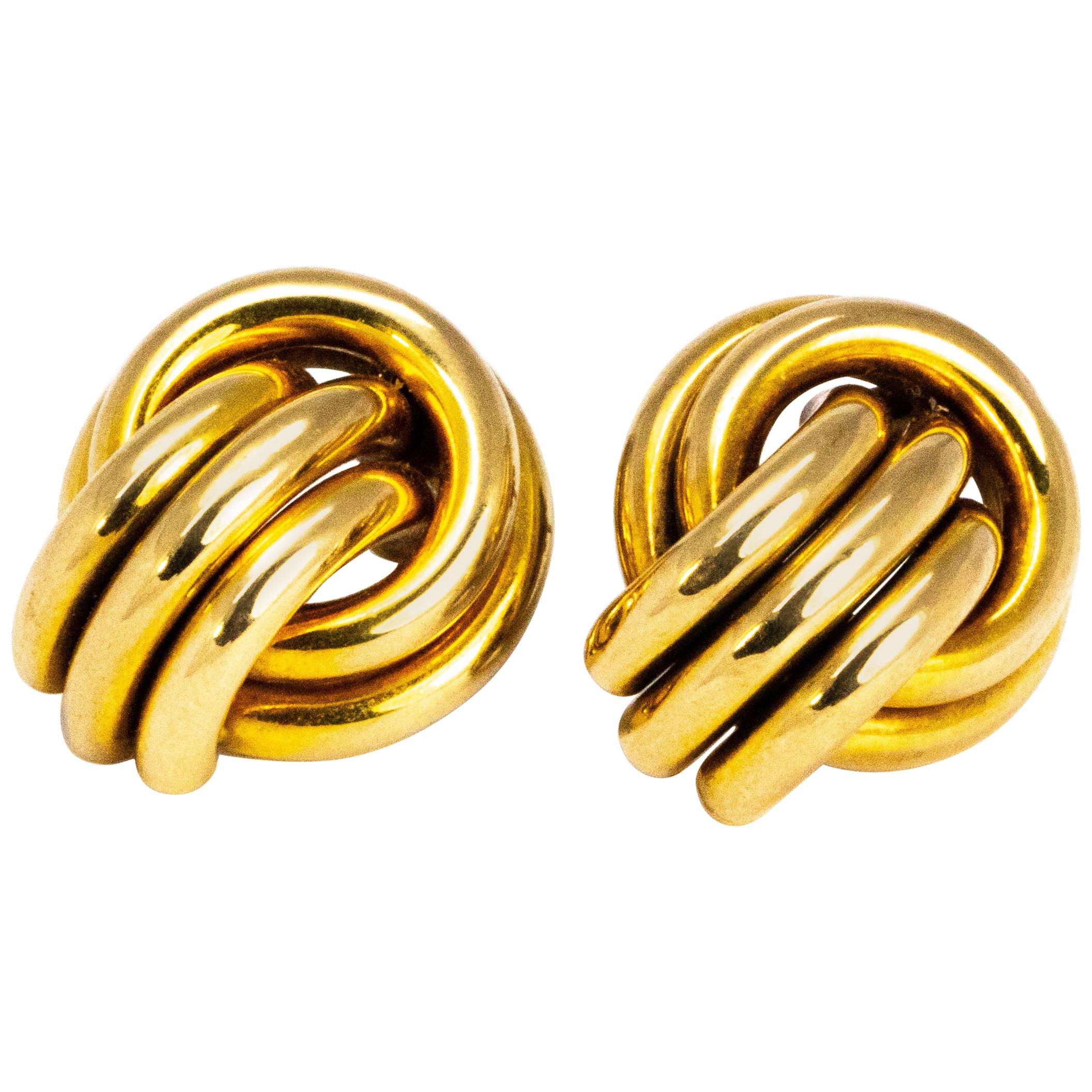 Knot Detail 9 Carat Gold Stud Earrings