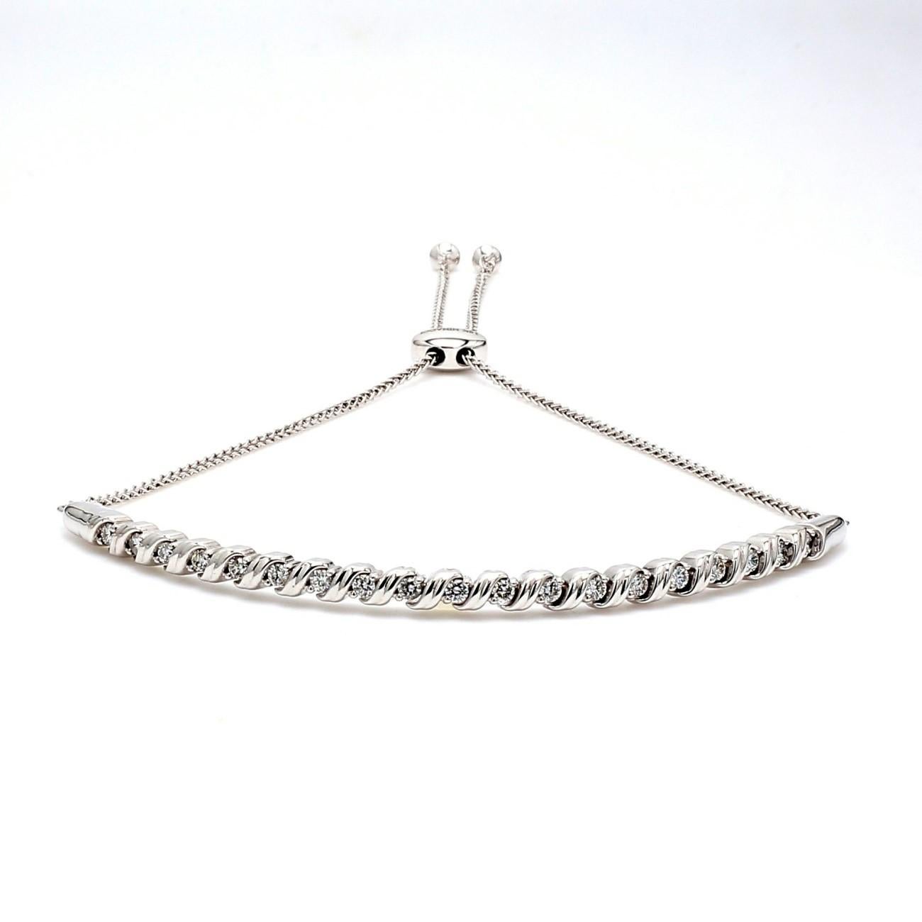 Knot Drawstring Style Armreif mit runden Diamanten. D0.33ct.t.w. (Rundschliff) im Angebot