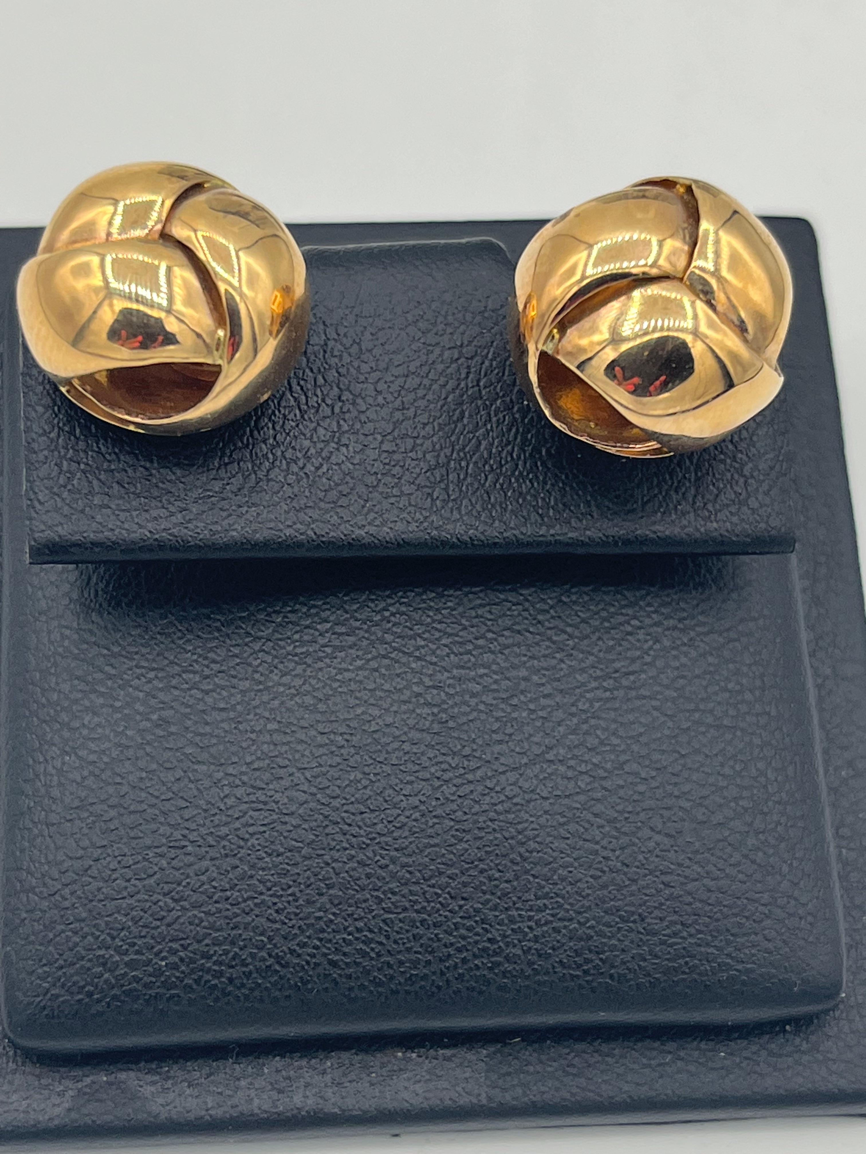 Knot Earrings 18 K Red Gold For Sale 1