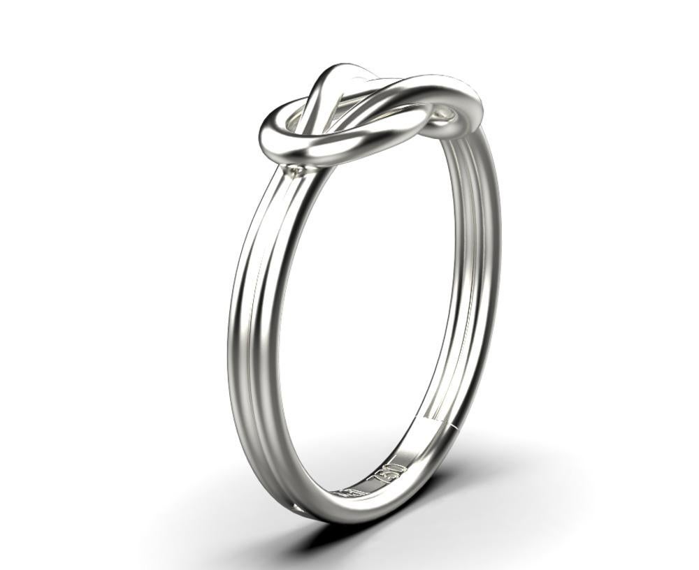 Ring mit Knoten, 18 Karat Weißgold im Zustand „Neu“ im Angebot in Leigh-On-Sea, GB