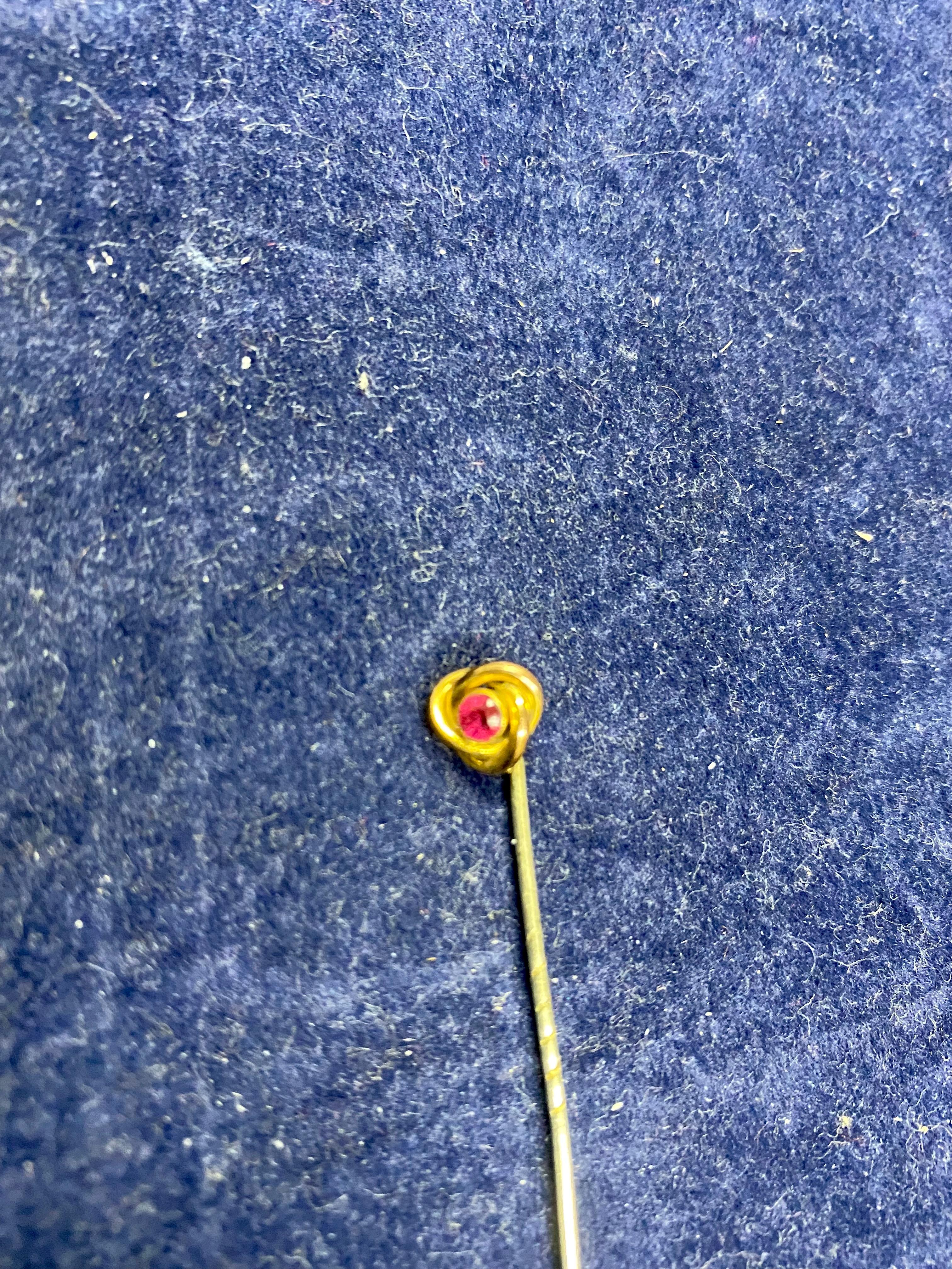 Russian Empire Knot Stickpin Gold and Silver For Sale