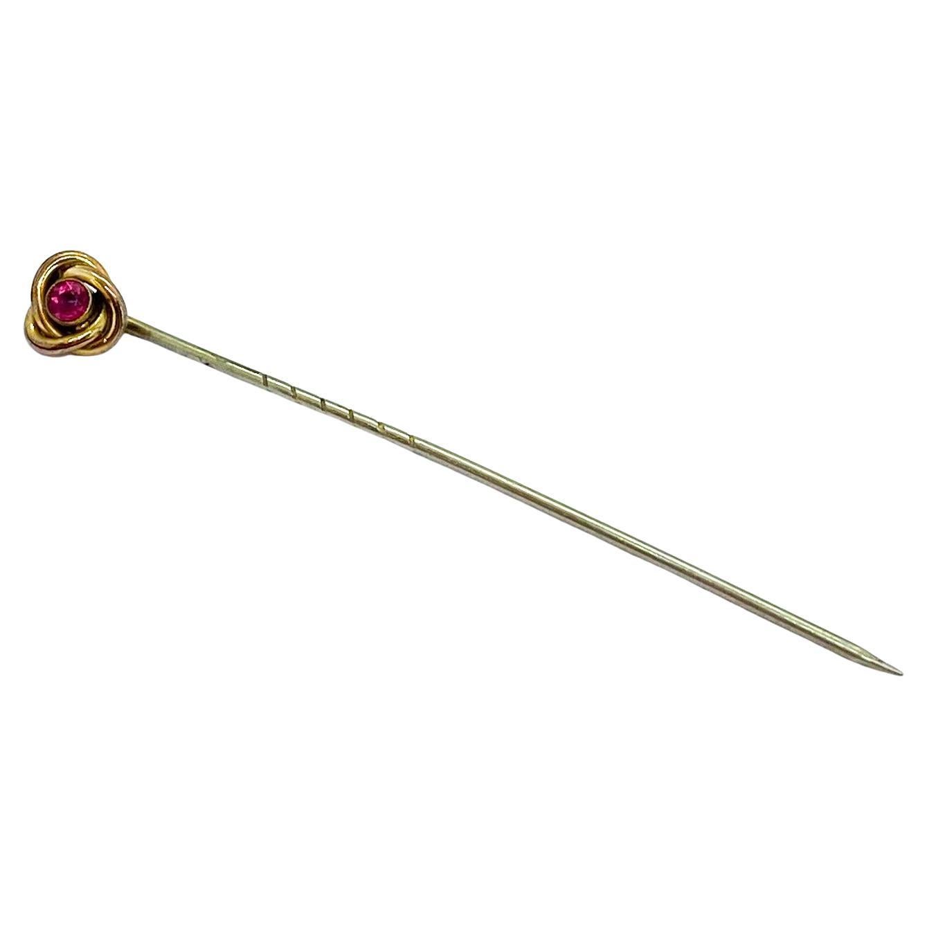 Knot Stickpin Gold and Silver