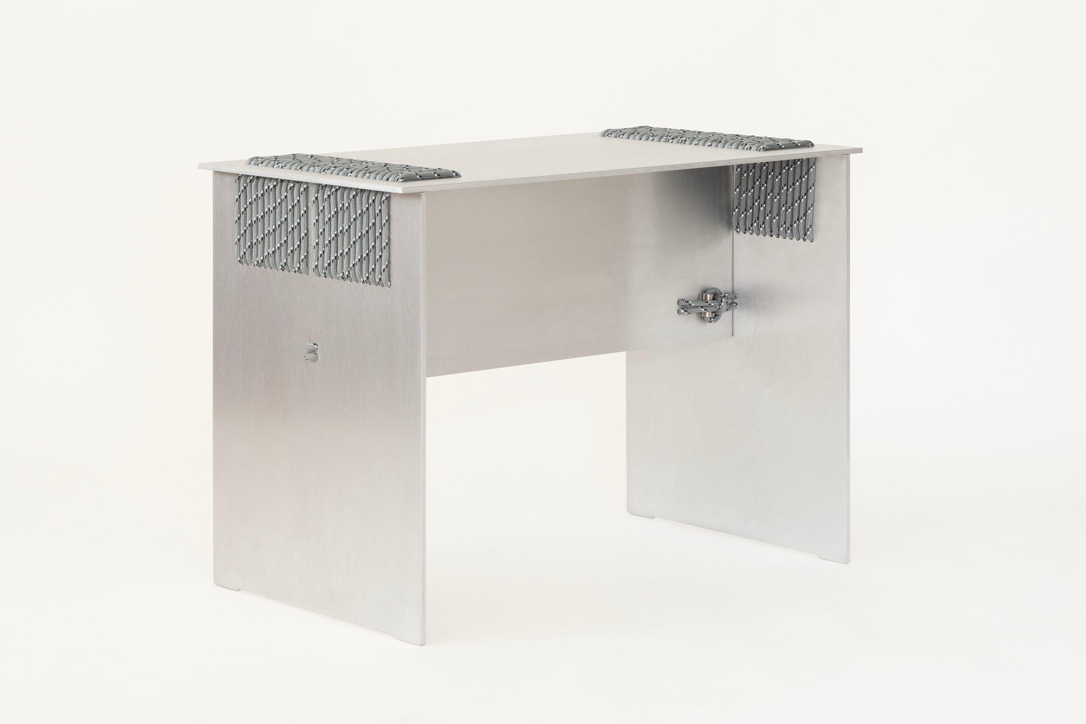 Knot Stool by Yann Gandon & Maxime Sauce — Minimalist Aluminum & Rope Stool For Sale 1