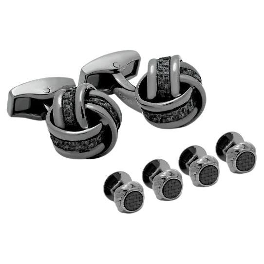 Judith Ripka Gents Stud Set in 18 Karat with Black Diamonds at 1stDibs