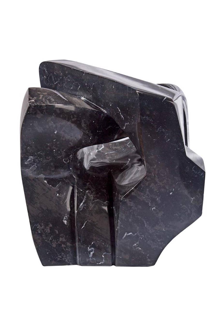 XXIe siècle et contemporain Fantastique sculpture en marbre noir d'Eugenia Belden pour Knott en vente
