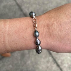 Knotted Tahitian Pearl Bracelet with 14k Rose Gold Triggerless Clasp