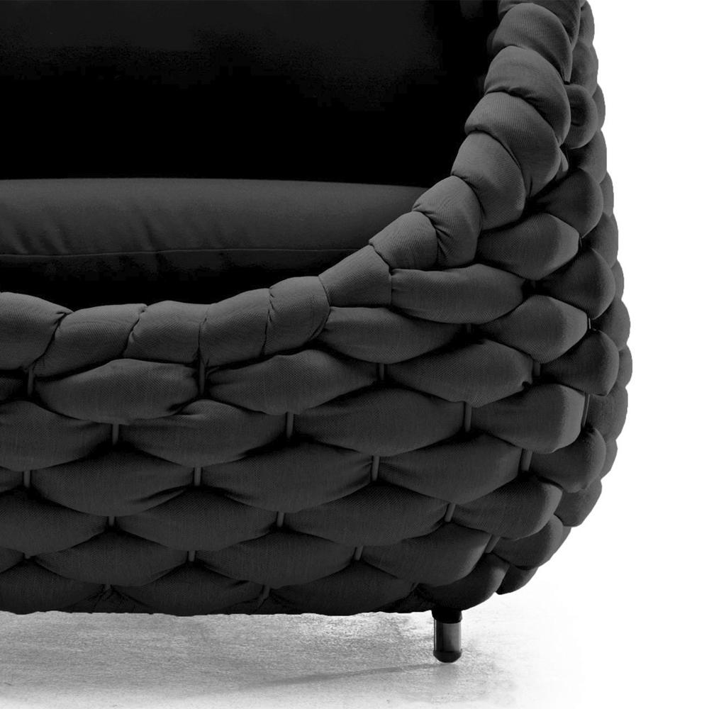 Knotted Up-Sessel aus schwarzem oder grauem oder lila Stoff (Handgefertigt) im Angebot