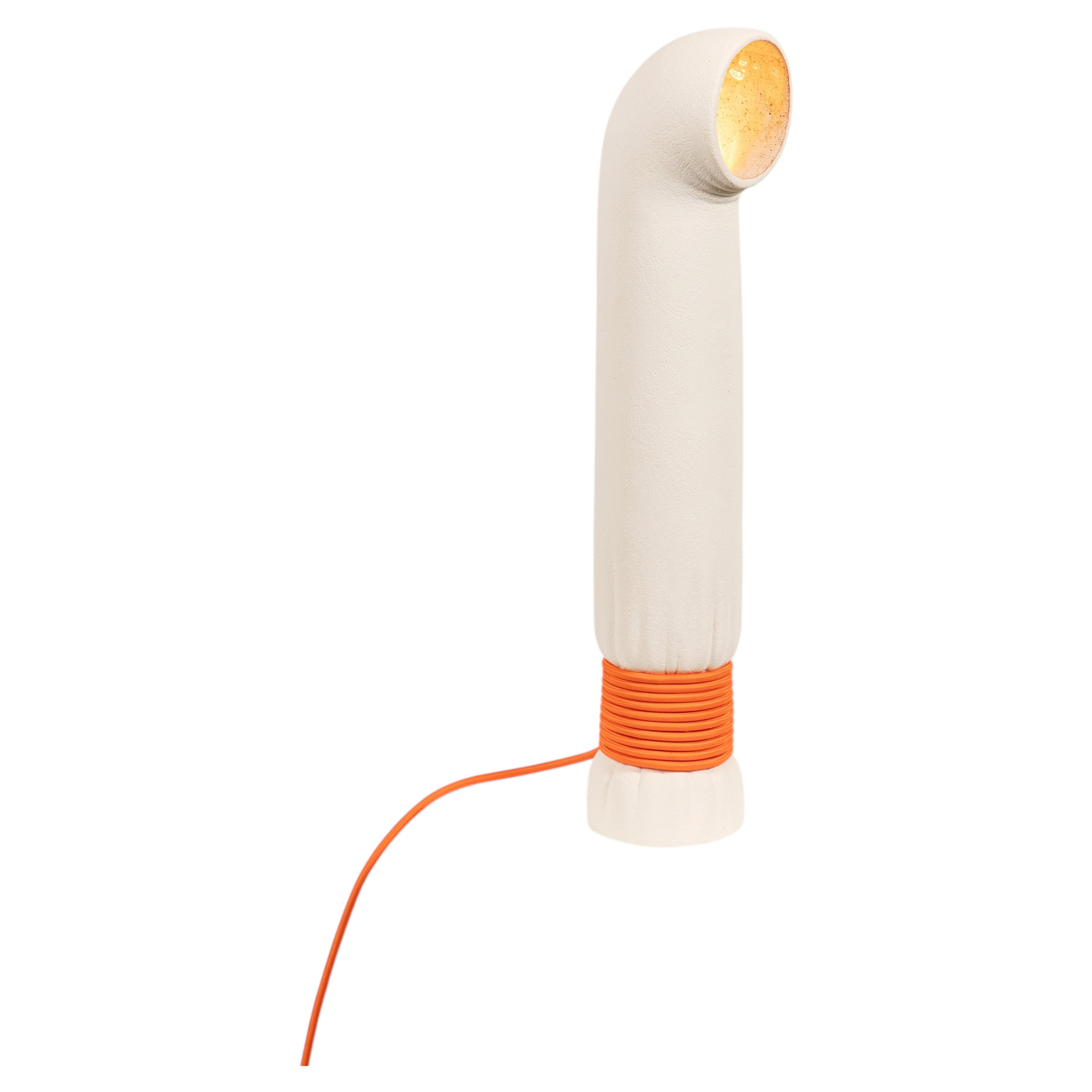Knotto 01 tischlampe aus weißem steinzeug ton von Catalin Filip im Angebot