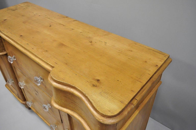 Knotty Pine French Country Primitive Sideboard Server Buffet