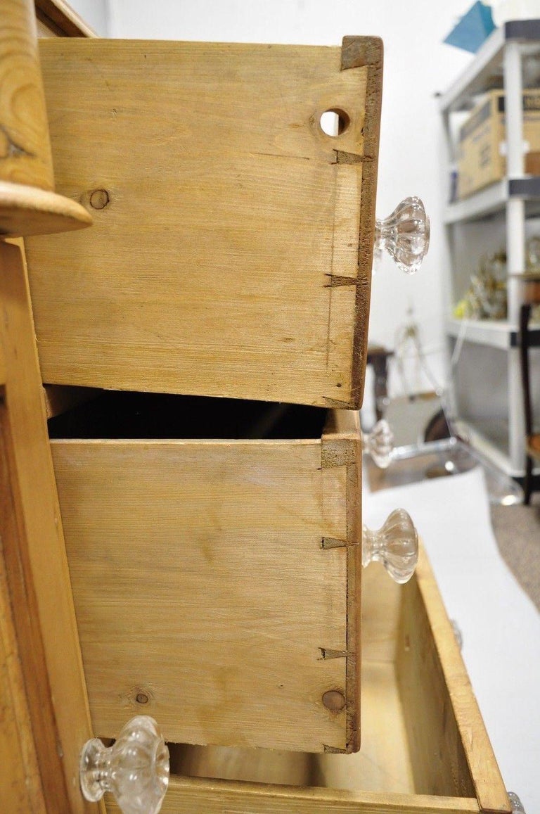 Knotty Pine French Country Primitive Sideboard Server Buffet