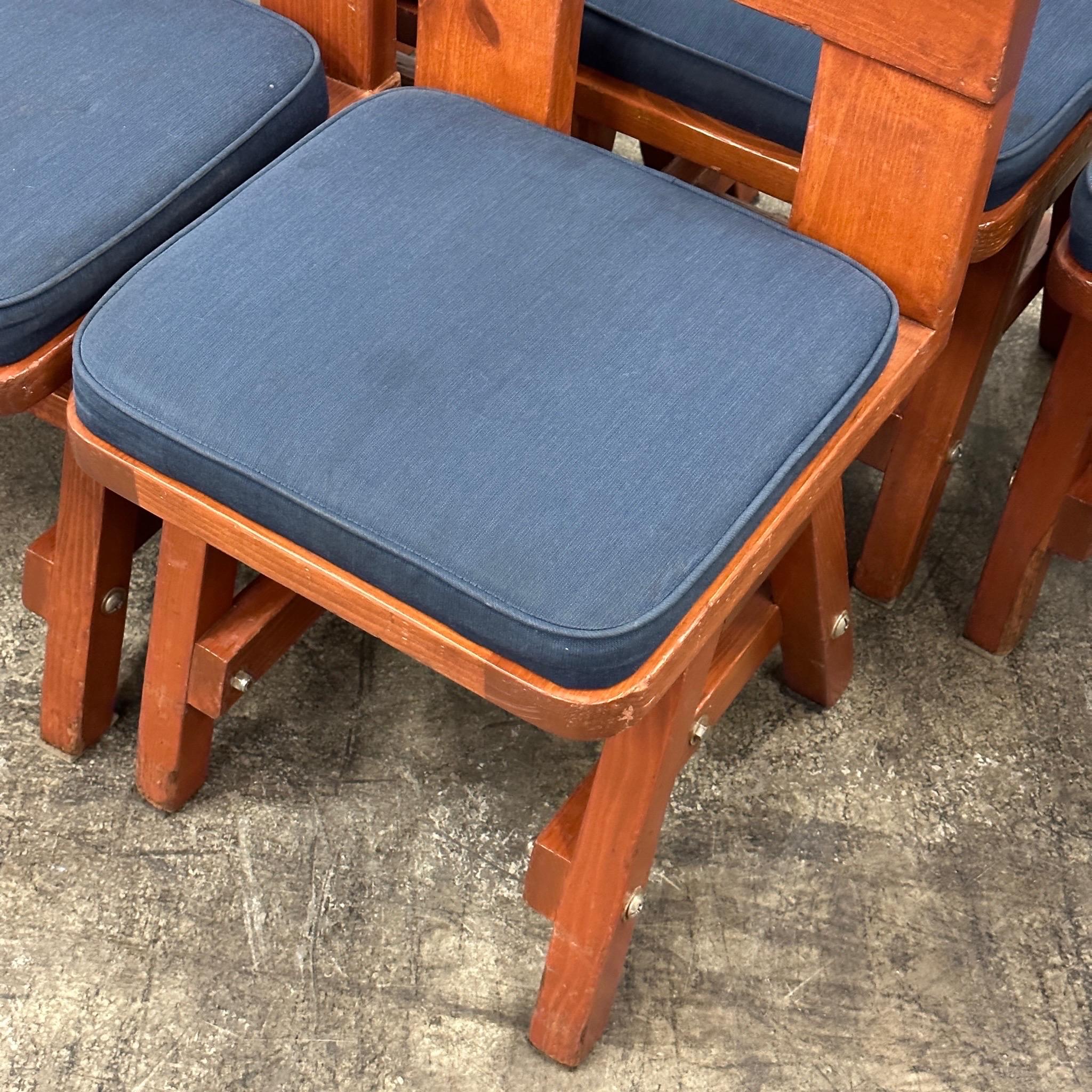 Mid-Century Modern Knotty Pine Low Back Dining Chairs from The Chicago Athletic Association For Sale