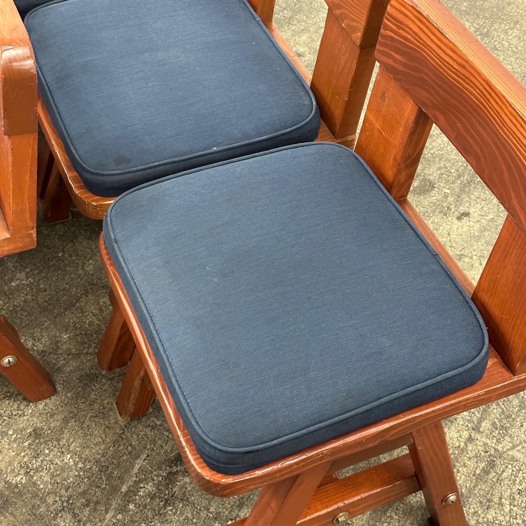 American Knotty Pine Low Back Dining Chairs from The Chicago Athletic Association For Sale