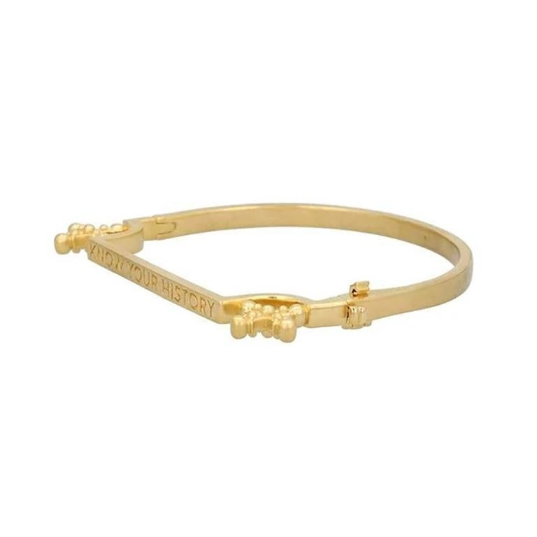 Lord Byron. 60’s and 70’s fashion. The Harlem Renaissance. Meet The Know Your History Bracelet in Gold. A wearable reminder to ‘seek what came before so you can understand where you are today’, this timeless piece delves into historical richness.