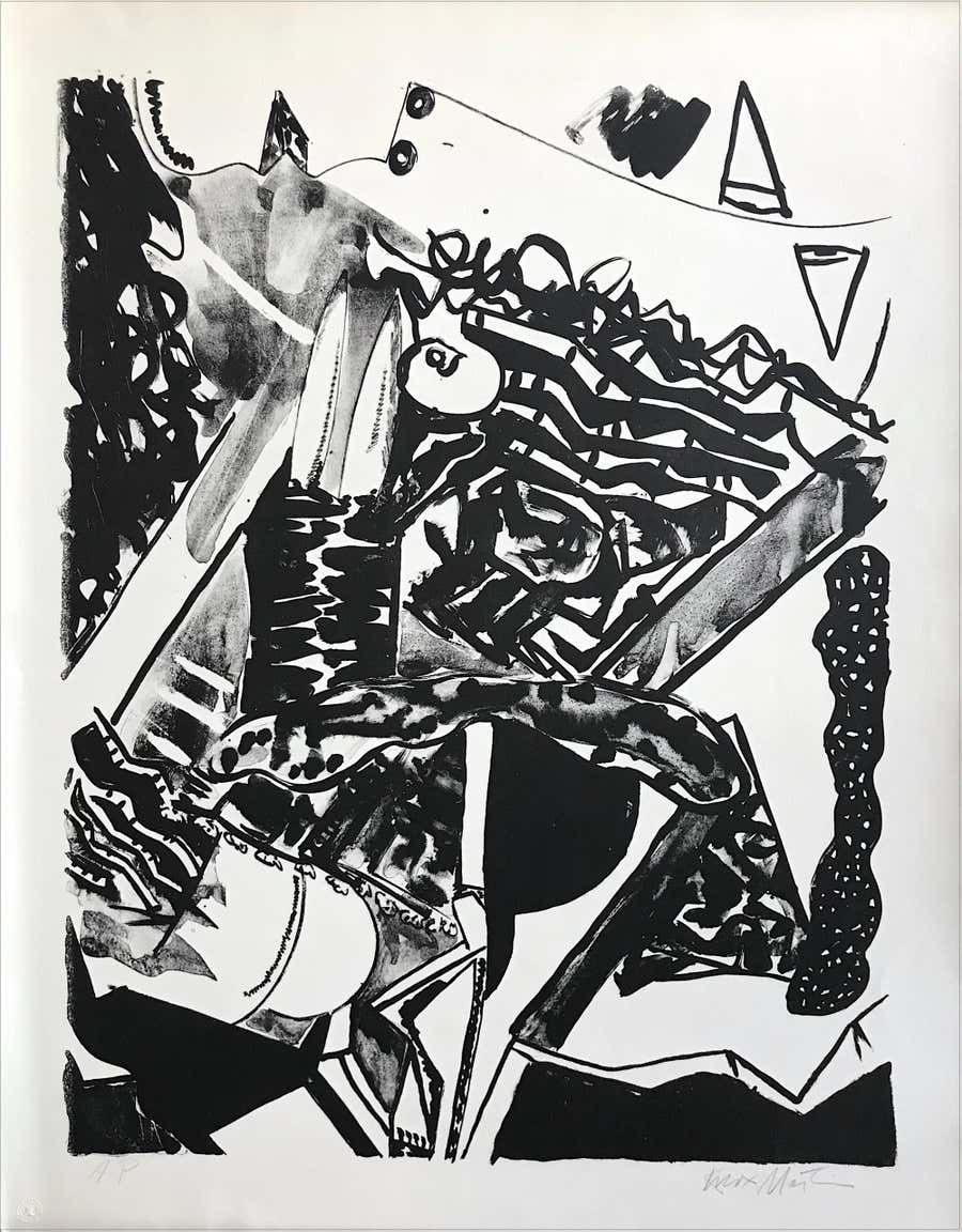FACE TO FACE Signed Stone Lithograph, Abstract Expressionist, New York School