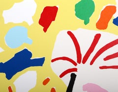 Flowers, Abstract Silkscreen by Knox Martin