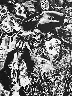 MERRY COMPANY II Signed Lithograph, Abstract Drinking Portrait After Frans Hals