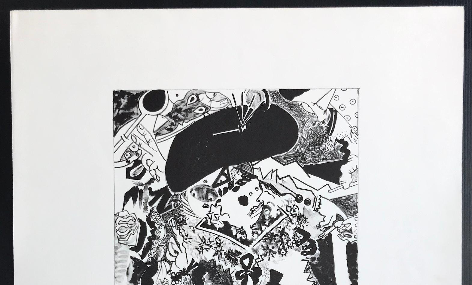 MERRY COMPANY IV(after Hals) Signed Lithograph, Abstract Black White Portrait - Contemporary Print by Knox Martin