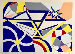 Pop Art Abstract Lithograph Silkscreen Abstract Geometric 